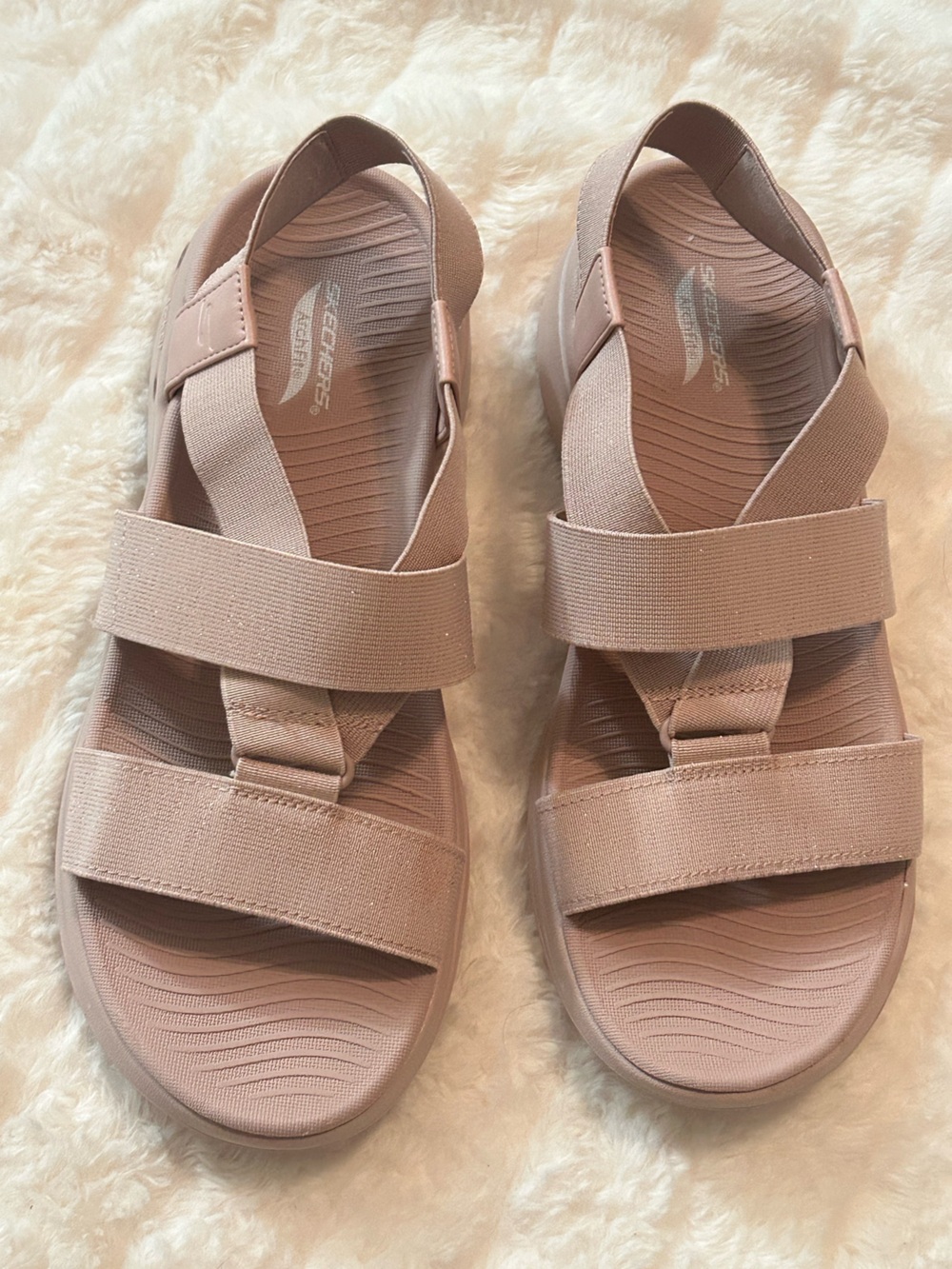 Skechers Arch Fits  Women's Blush Pink Elastic Strap Sandals